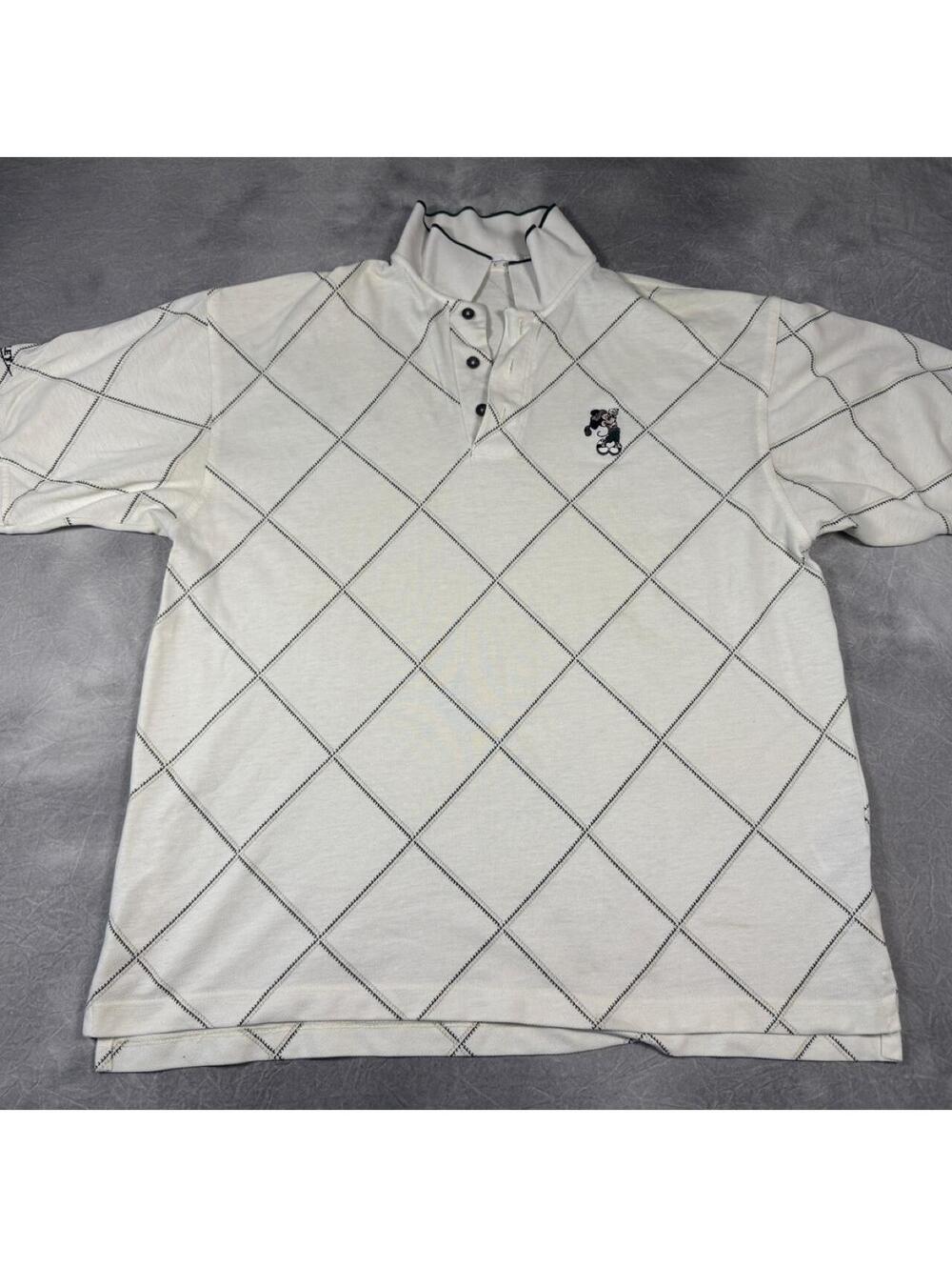 Vintage 90s Disney Mickey Mouse Golf Polo Haley Made in USA Men’s Medium